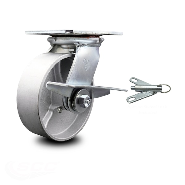 6 Inch Semi Steel Caster with Ball Bearing and Brake/Swivel Lock